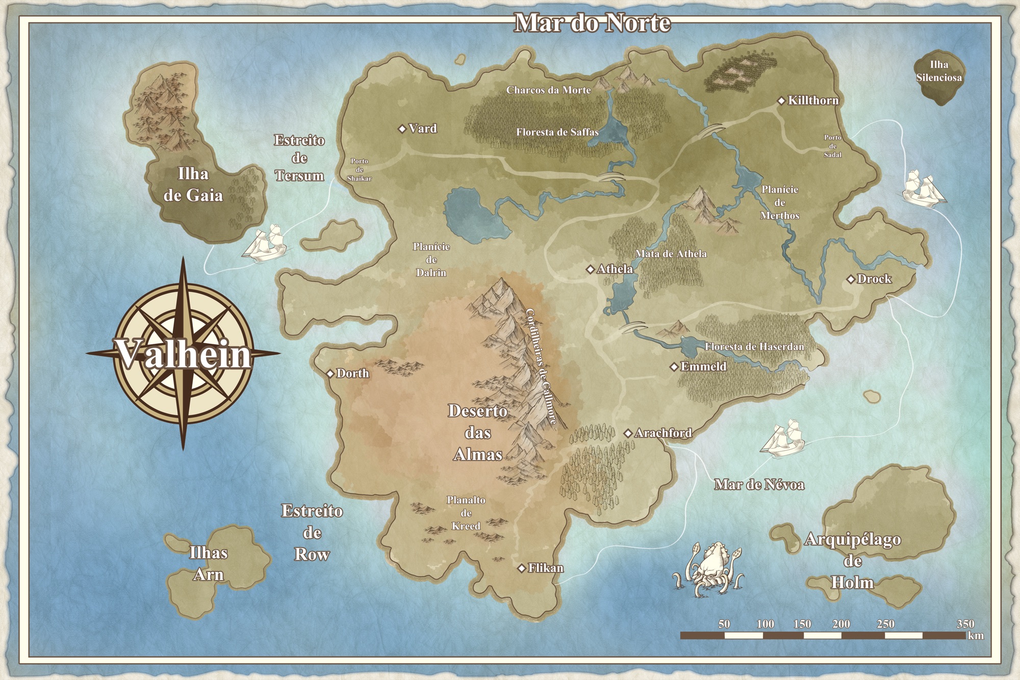 Mapa de Valhein — Mar do Norte